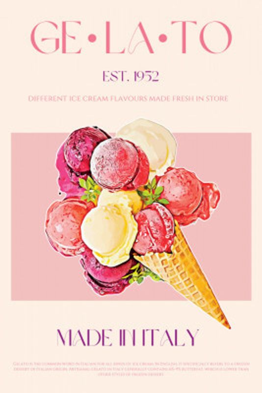 Vintage Style Gelato Poster