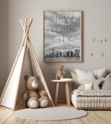 NYC Lower Manhattan &amp; Hudson River | Text &amp; Skyline