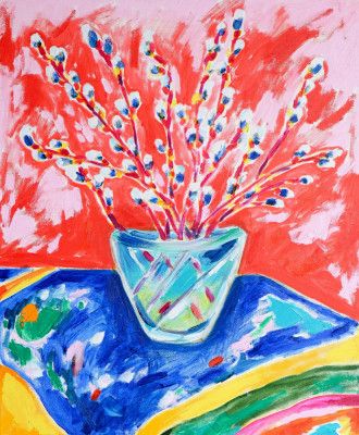 Spring Twigs, Tamara Jare, oil on canvas