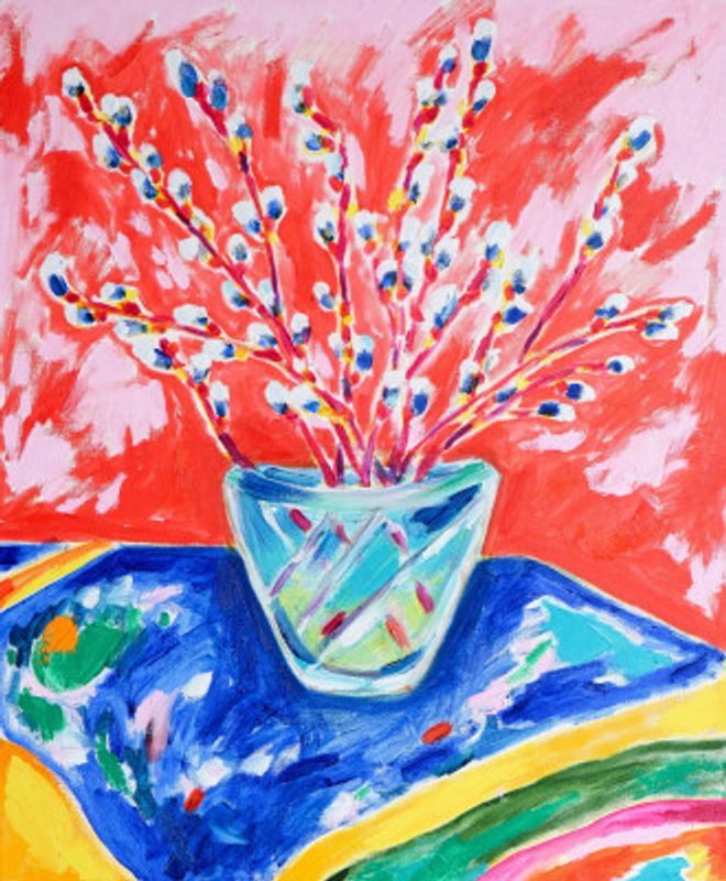 Spring Twigs, Tamara Jare, oil on canvas