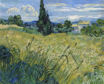 Green Wheat Field With Cypress (1889)