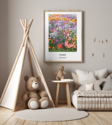 Paris Floral Travel poster