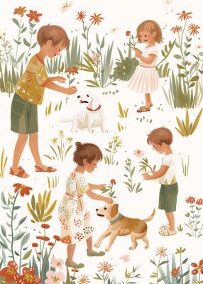 Kids Retro Illustration