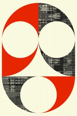 Bold Red and Black Circular Patterns