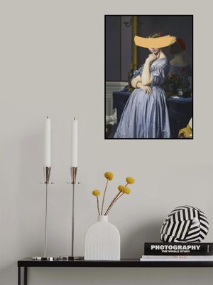 Classic Oil Painting and Yellow Splash