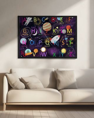 Space Alphabet Illustration by Artist Carla Daly