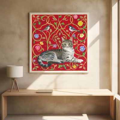 Floral Feline Harmony