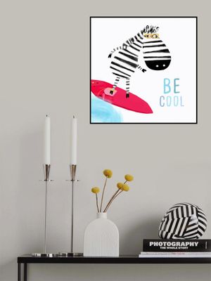 Be Cool! Cute Zebra Surfing the Waves by Illustrator Carla Daly