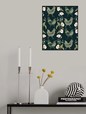 Gothic cottage chicken dark emerald pattern