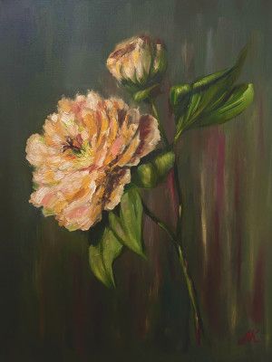 Peony Flower Painting – Elegant Floral Art for Home, Office or Gift Decoration 015