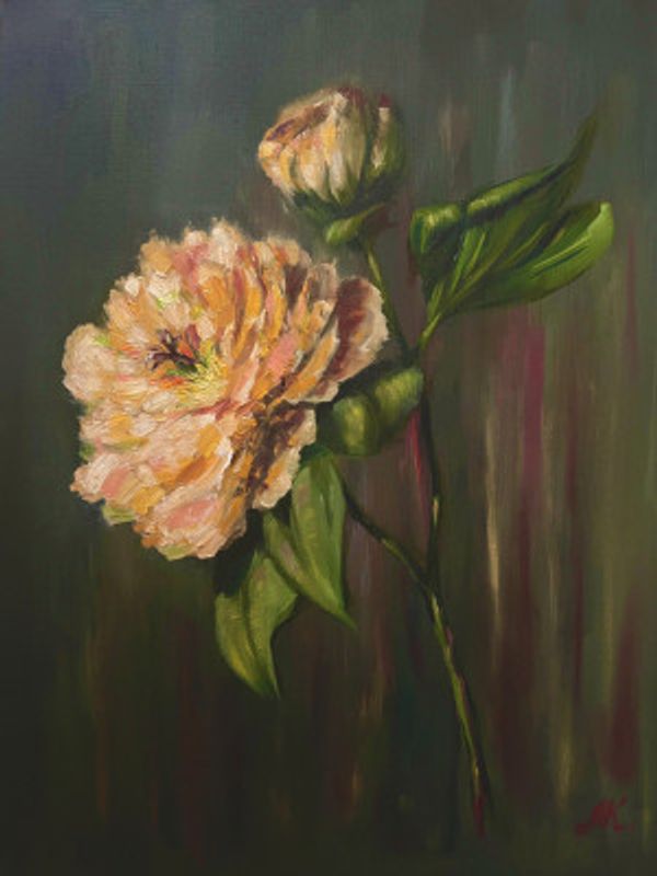 Peony Flower Painting – Elegant Floral Art for Home, Office or Gift Decoration 015