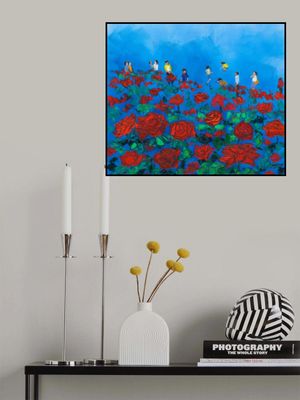 Rose Garden Oil On Canvas