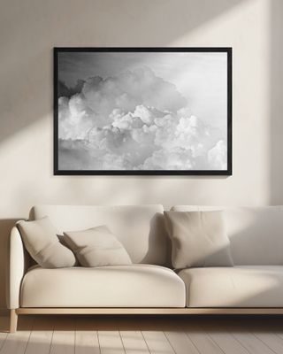 Cotton  Clouds  Black and White