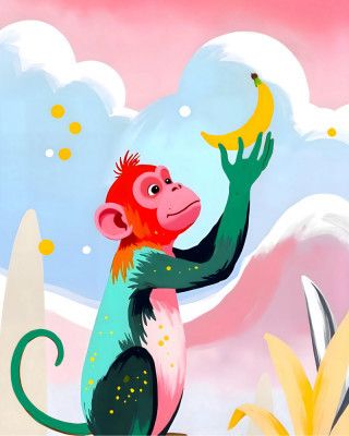 Lunar Harvest: A Monkey's Celestial Cravings