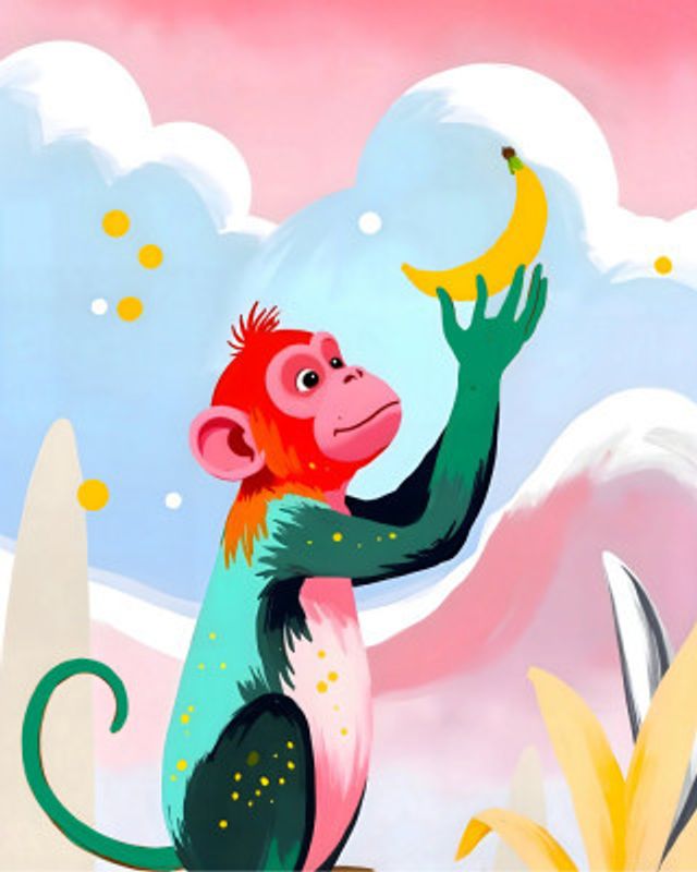 Lunar Harvest: A Monkey's Celestial Cravings