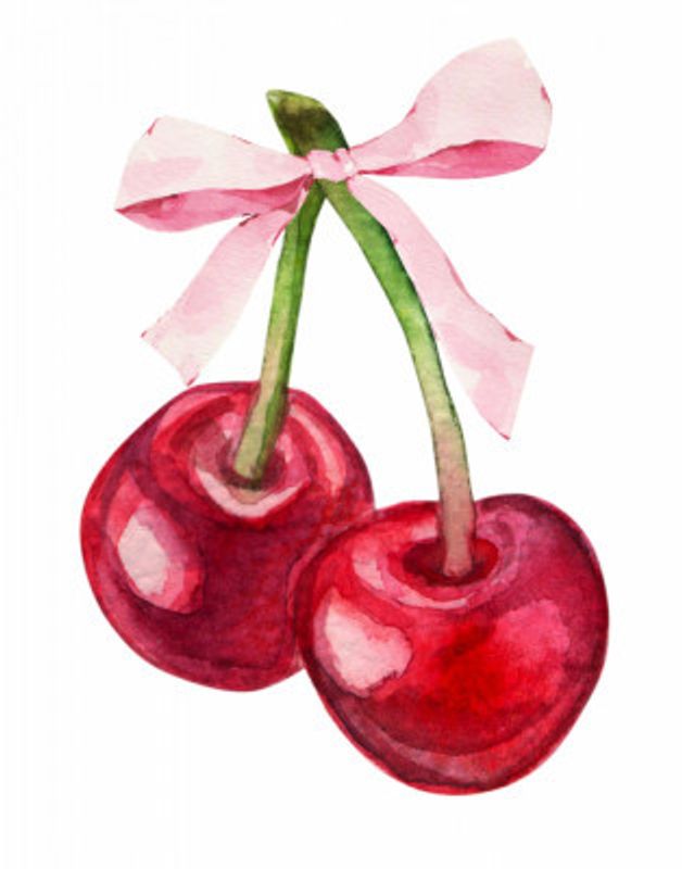 Red Cherry Pink Bow