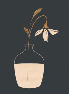 Minimal Abstract Art Vase Flower