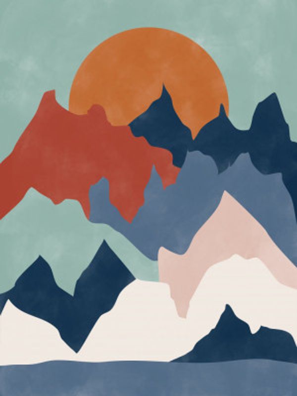 Abstract Mountain Landscape Art