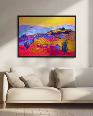 Pastel Hillside View