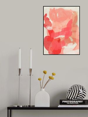 Abstract Painting In Pastel Colors.Pink and white.