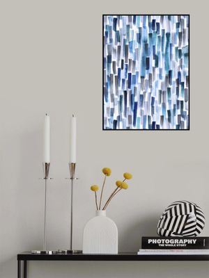 Watercolor Brushstrokes Indigo Blue