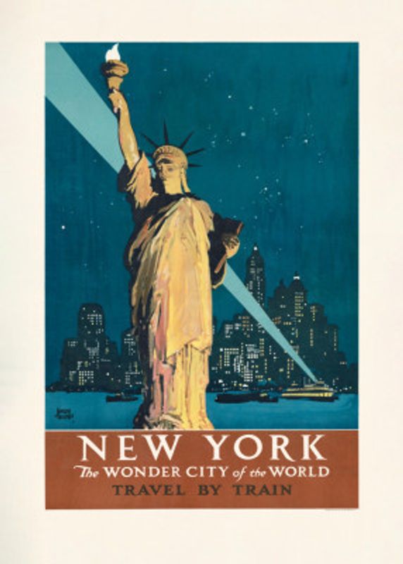 New York, the Wonder City of the World Travel By Train (1927) Poster By Adolph Treidler