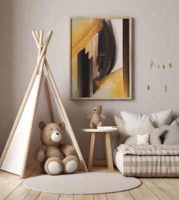 Dynamic Brushstrokes In Earthy Tones Of Black