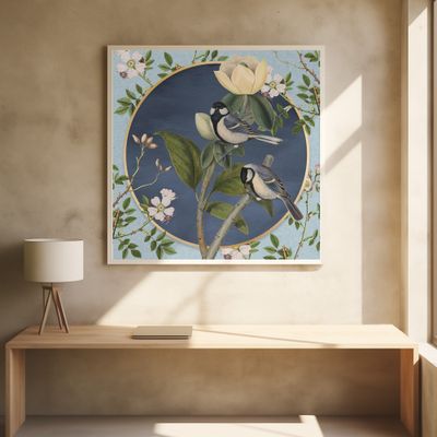 Botanical Collage With Birds