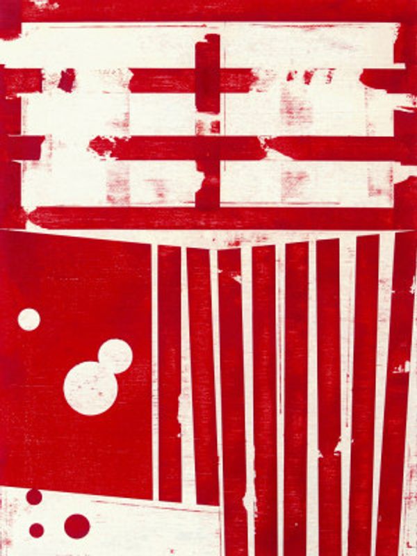 Red and White Geometric Shapes