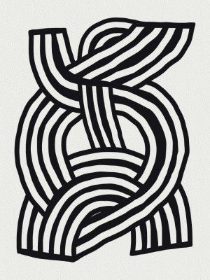 Mid Century Modern Abstract line Art Painting