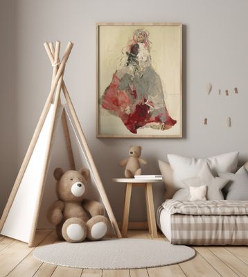 Woman Portrait with Colorful Dress