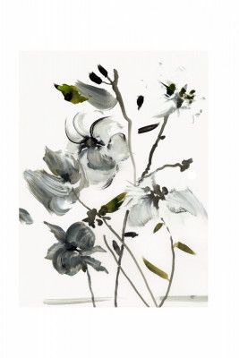 Muted Blue Grey Minimal Flowers