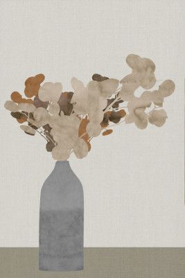 Rust Brown Dried Flowers In Vase On Table 1 Jpg