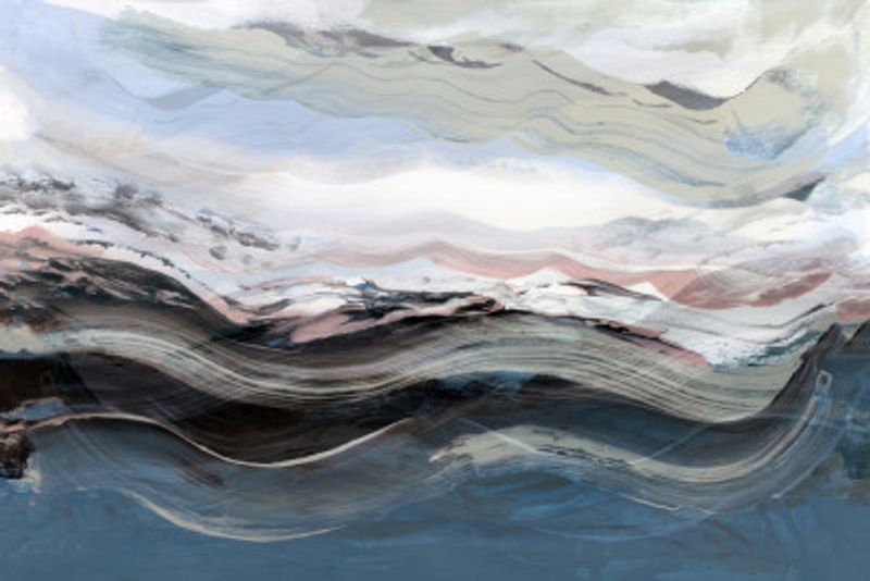 Abstract Landscape Waves Blue
