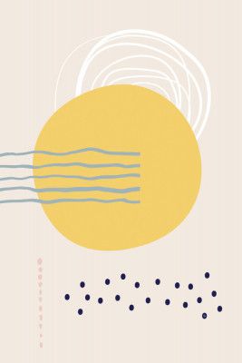 Yellow Circle &amp; Dynamic wavy Lines