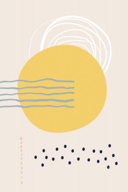 Yellow Circle &amp; Dynamic wavy Lines