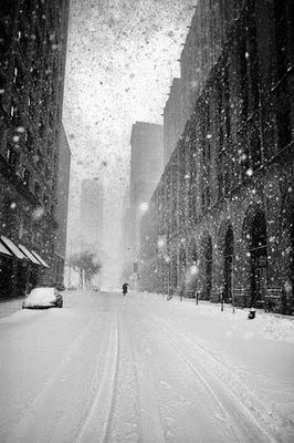 New York Walker in Blizzard