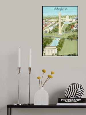 Aerial View of the Mall, Washington D.C. Illustrated by Artist Carla Daly