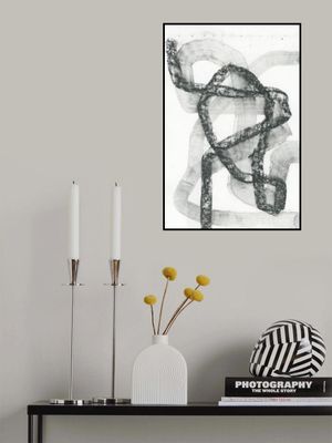 Interwoven Silence Abstract Charcoal Texture Art Print