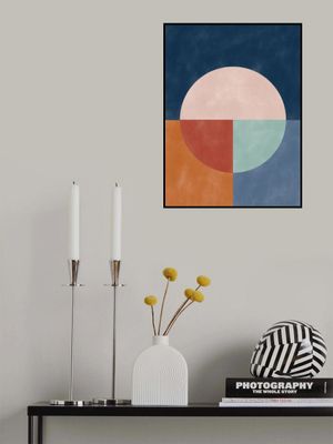 Geometric Abstraction With A Large Pastel Circle
