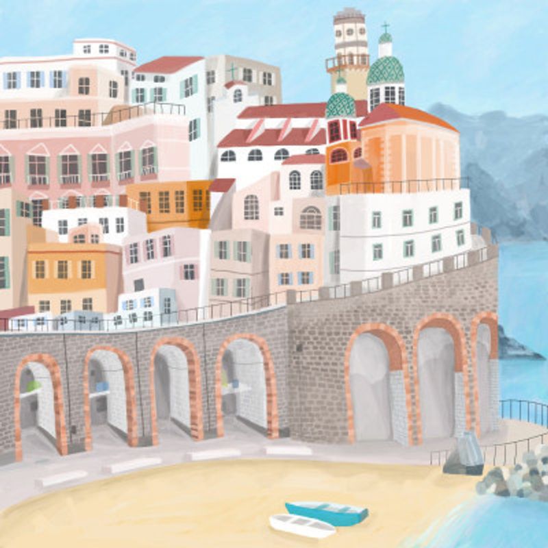 Atrani on the Amalfi coast, Italy by Artist Carla Daly