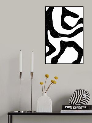 Organic Black Forms with Speckled Patterns