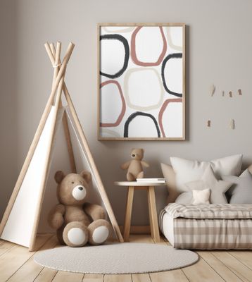 Circles in Black Beige and Rust