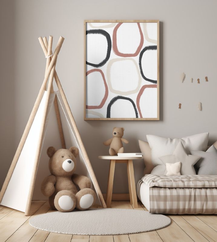 Circles in Black Beige and Rust