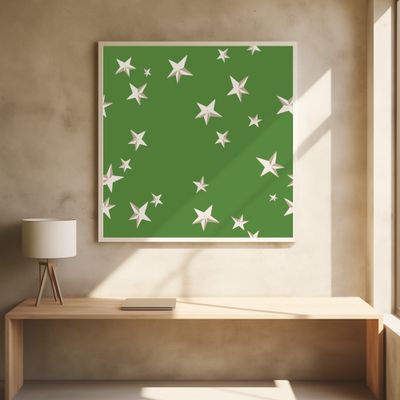 Festive winter stars  fir green pattern