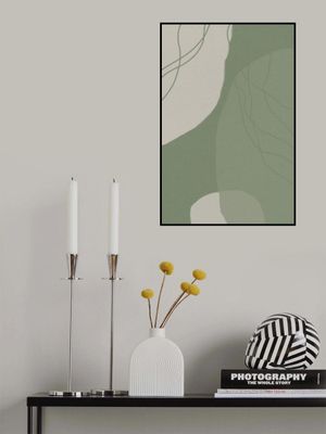 Modern Abstract Minimalist  Shapes In Sage and White  0008