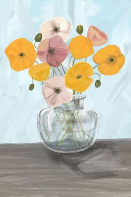 Vase with poppys