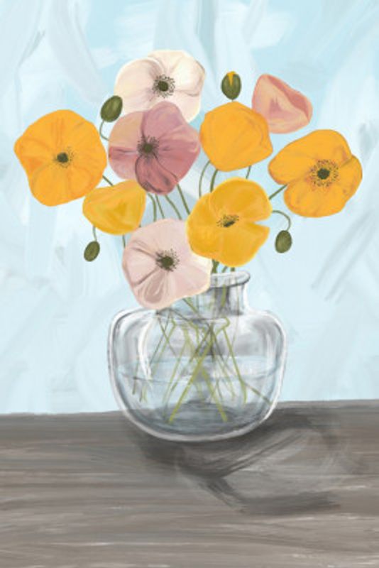 Vase with poppys