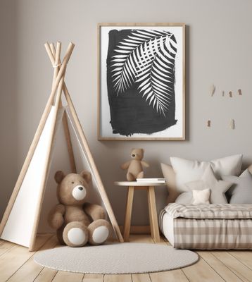 Black Palm Leaves Foliage Silhouette