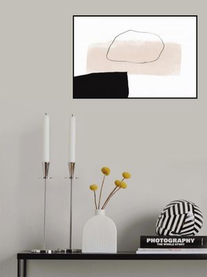 Beige Shape and Black Block